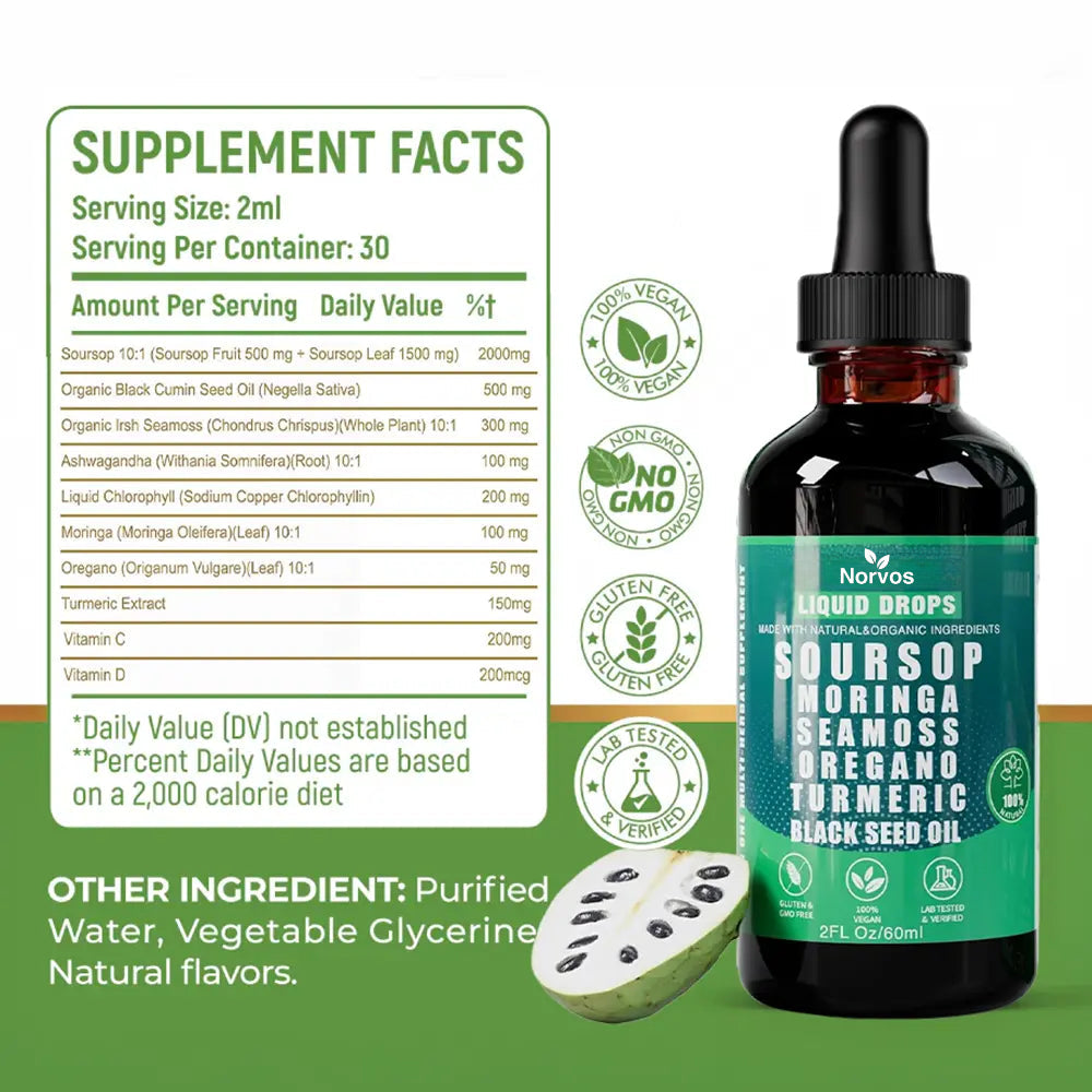 100% Organic 10-in-1 Soursop Mucus Cleanse Drops